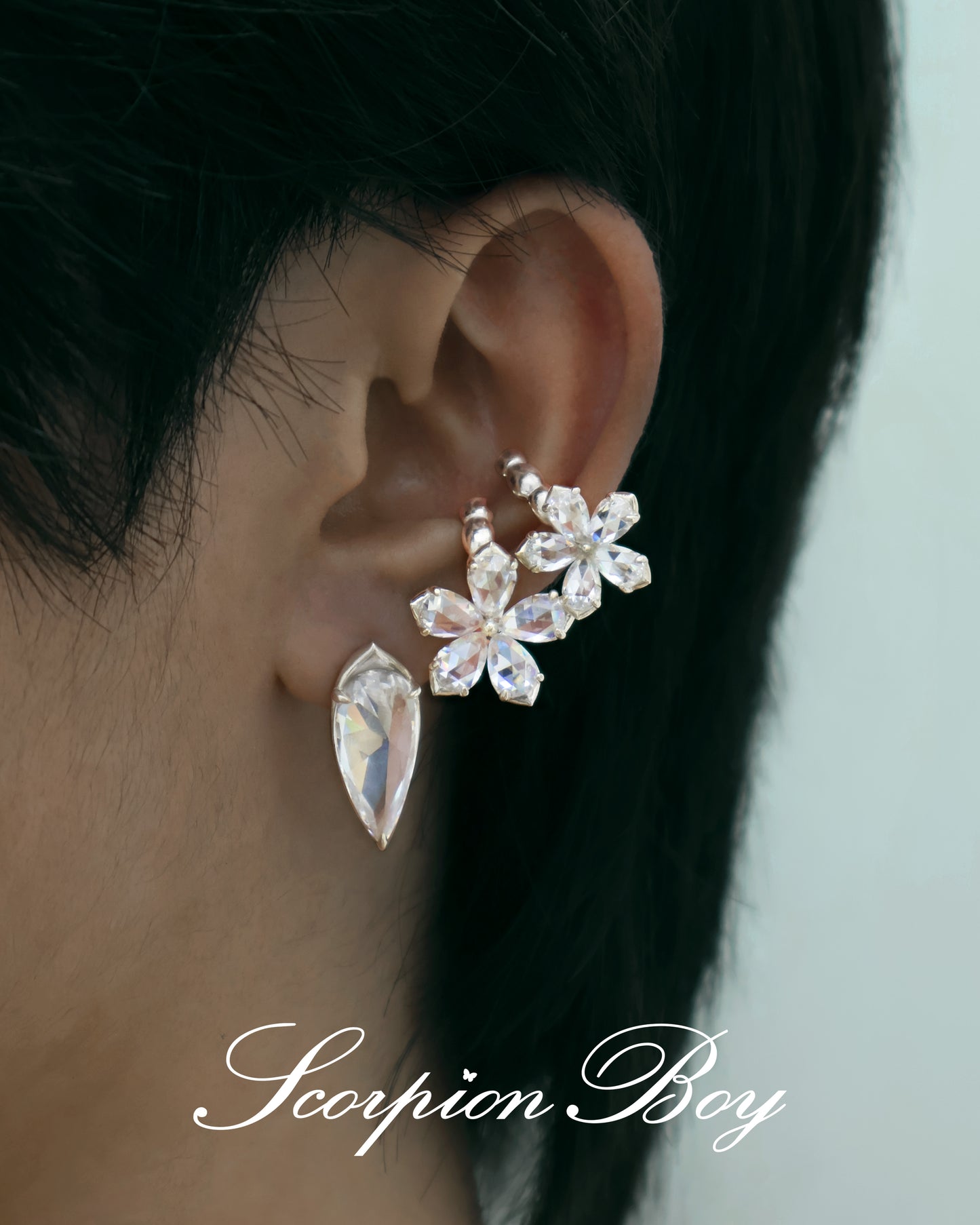 Scorpion Bloom Dainty Ear Cuff Set