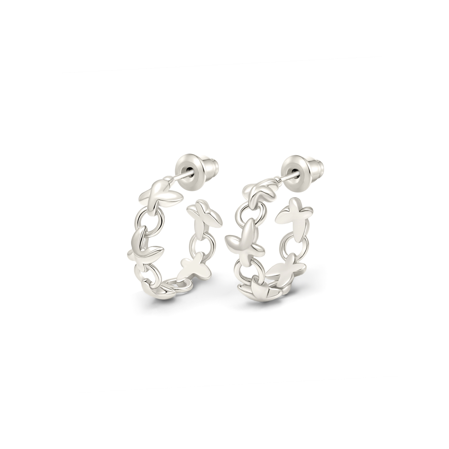 Interlinked Butterfly Mini Hoop Earrings