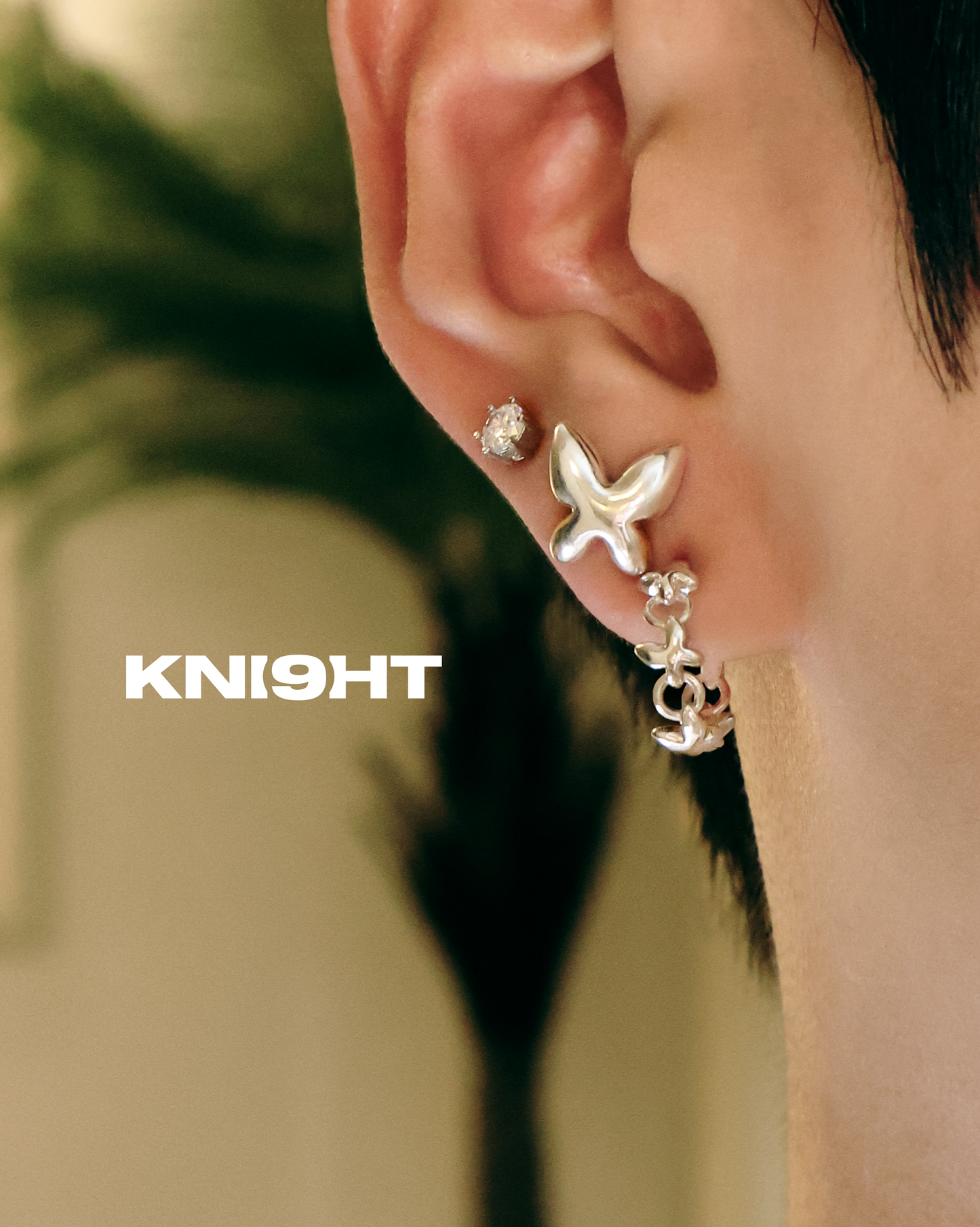 Interlinked Butterfly Mini Hoop Earrings