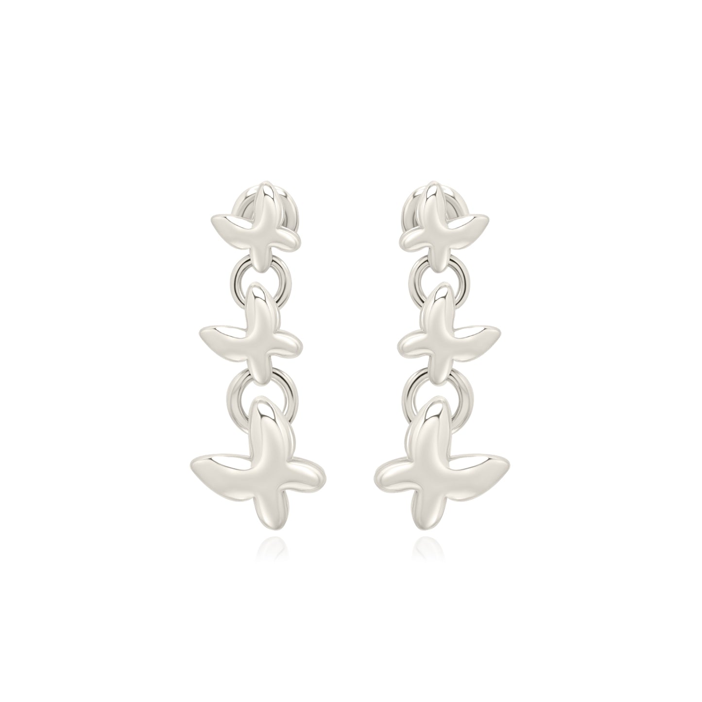Interlinked Butterfly Cascade Earrings