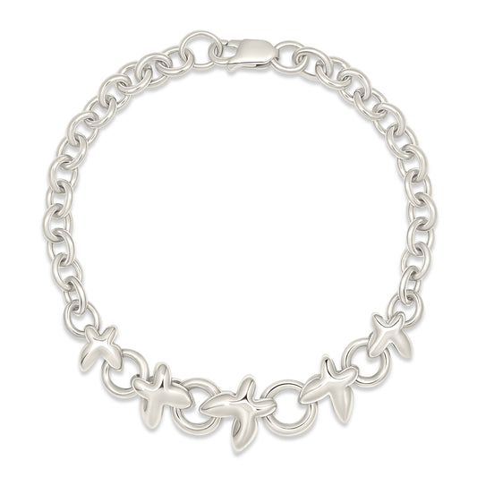 Interlinked Butterfly Graduated-Scale Chain Bracelet
