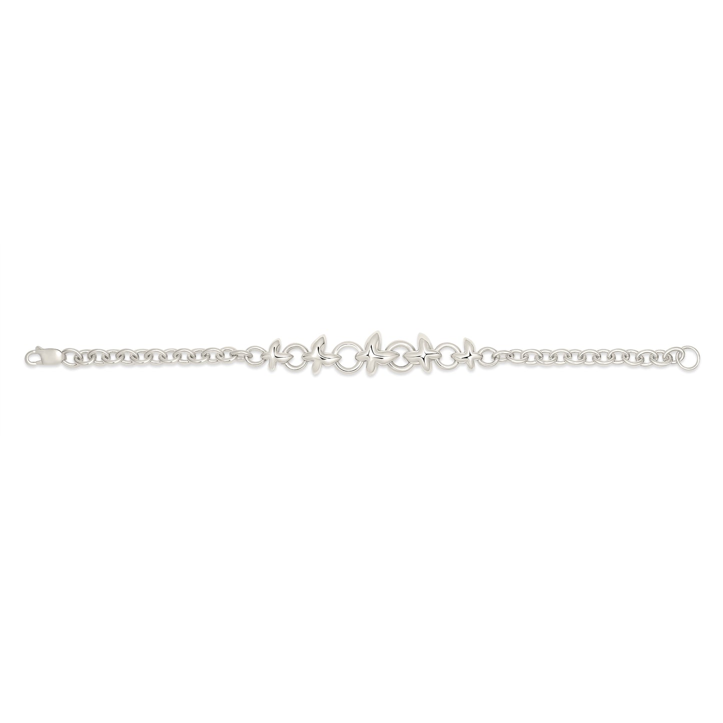 Interlinked Butterfly Graduated-Scale Chain Bracelet